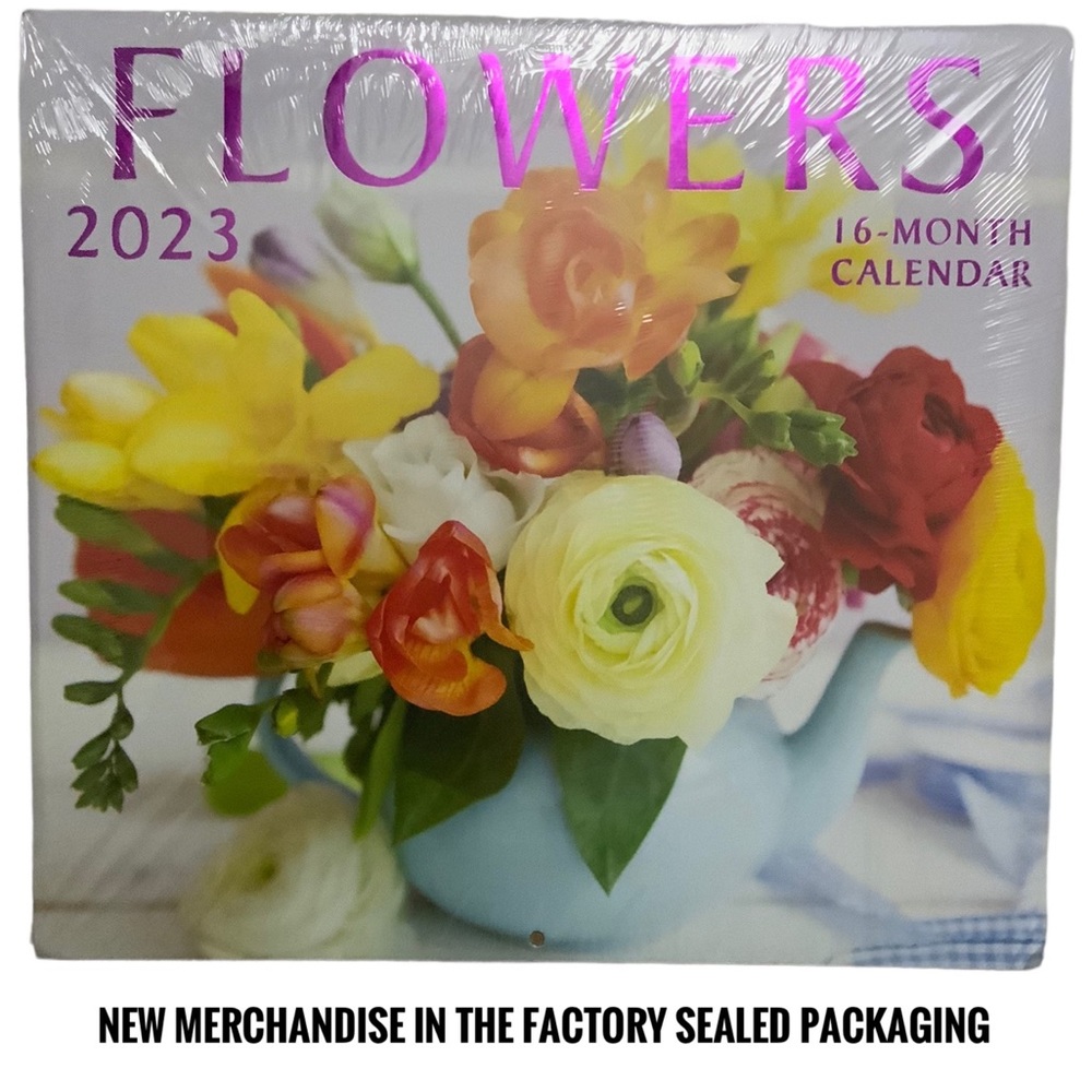 Calendar 2023 Flower Bouquets 16 Month Wall Calendar Gift 12 X 22 inches - Picture 7 of 9